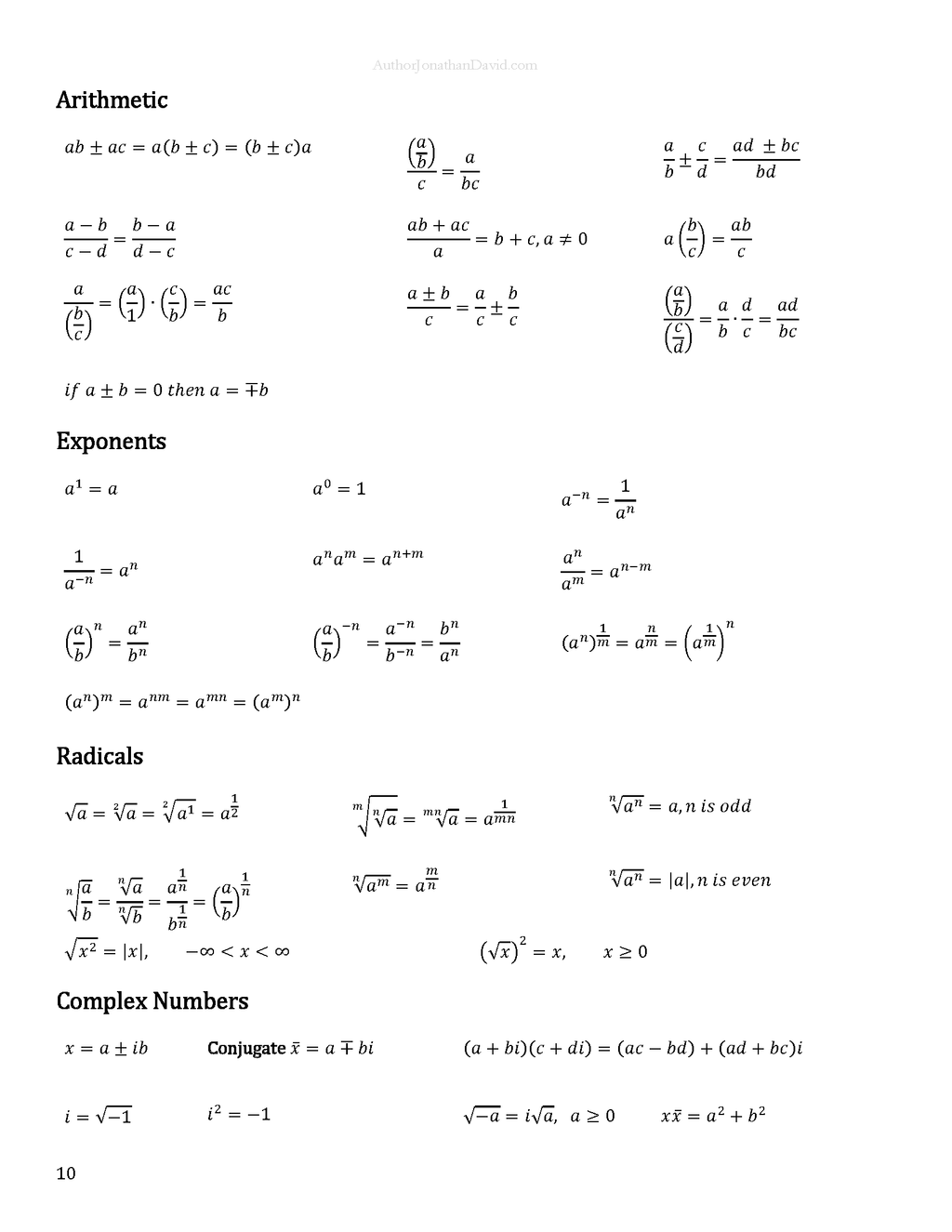 The Ultimate Cheat Sheet for Math & Physics
